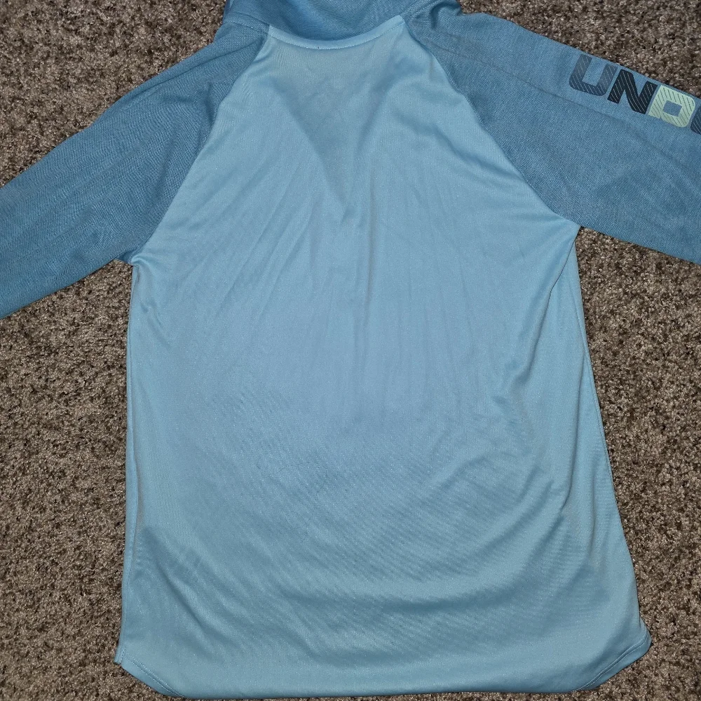 Youth Girl's Blue L/S UNDER ARMOUR HeatGear 1/4 Zipper Pullover Size Youth XL